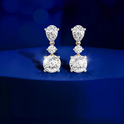 Padma Cut Diamond Solitaire Drop Earrings
