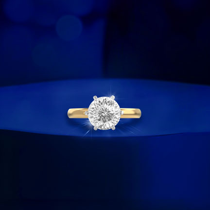 Whispering Lotus Solitaire Diamond Ring