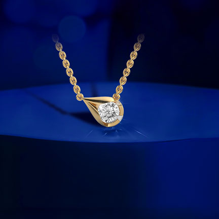 Sideway Glam Padma Cut Diamond Pendant (With Chain)