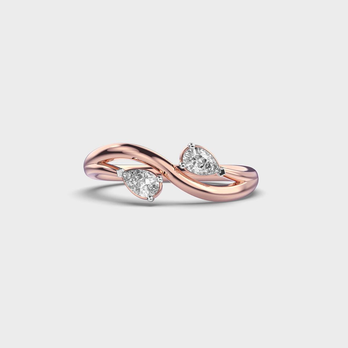 Glimmering Arc Loop Diamond Ring