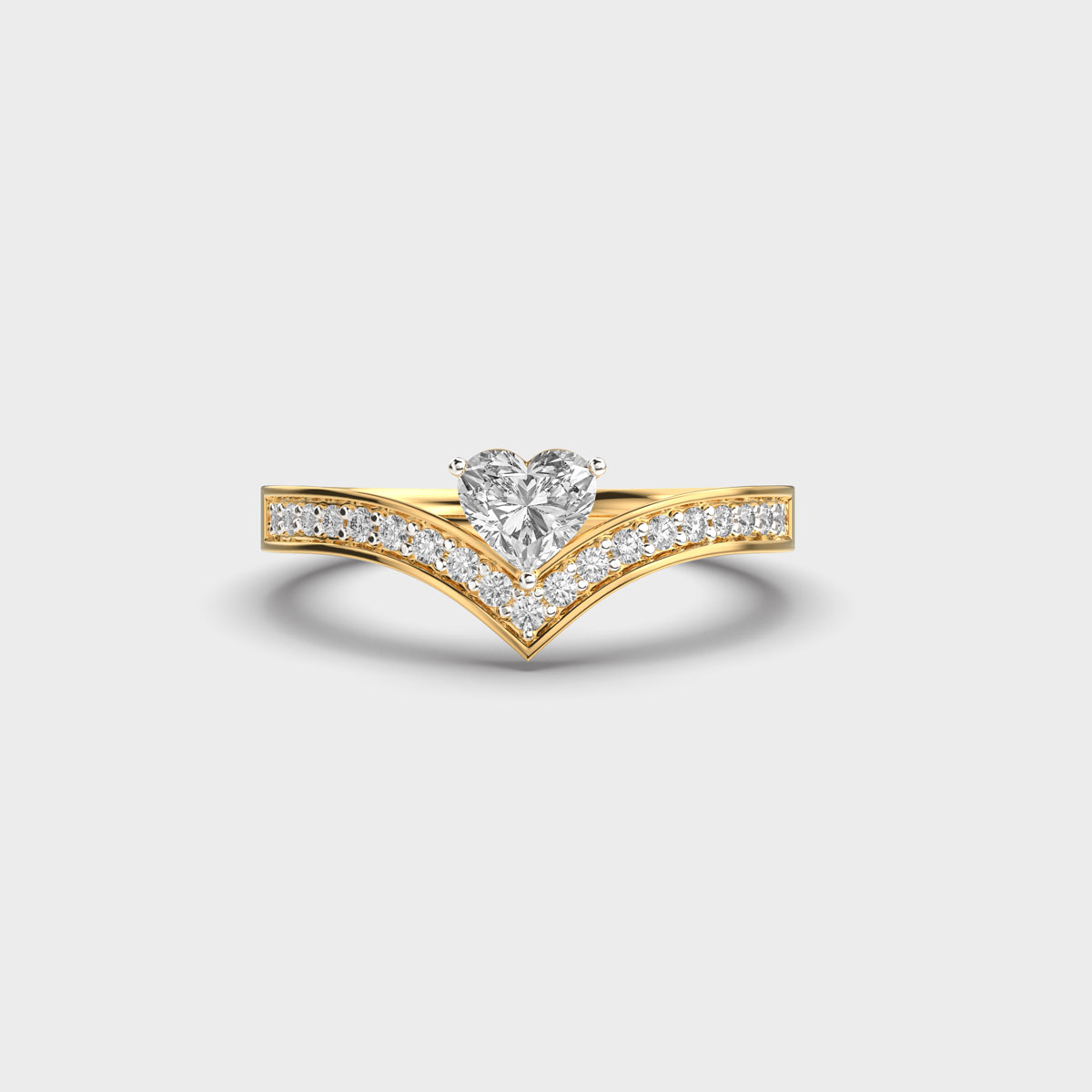 Inverse Vanaki Heart Diamond Ring