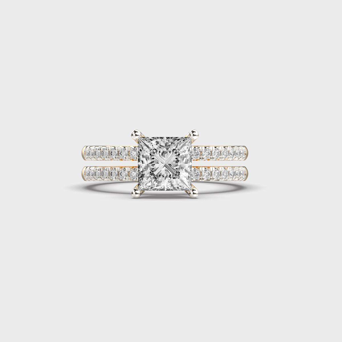 Double Band Bound Diamond Ring
