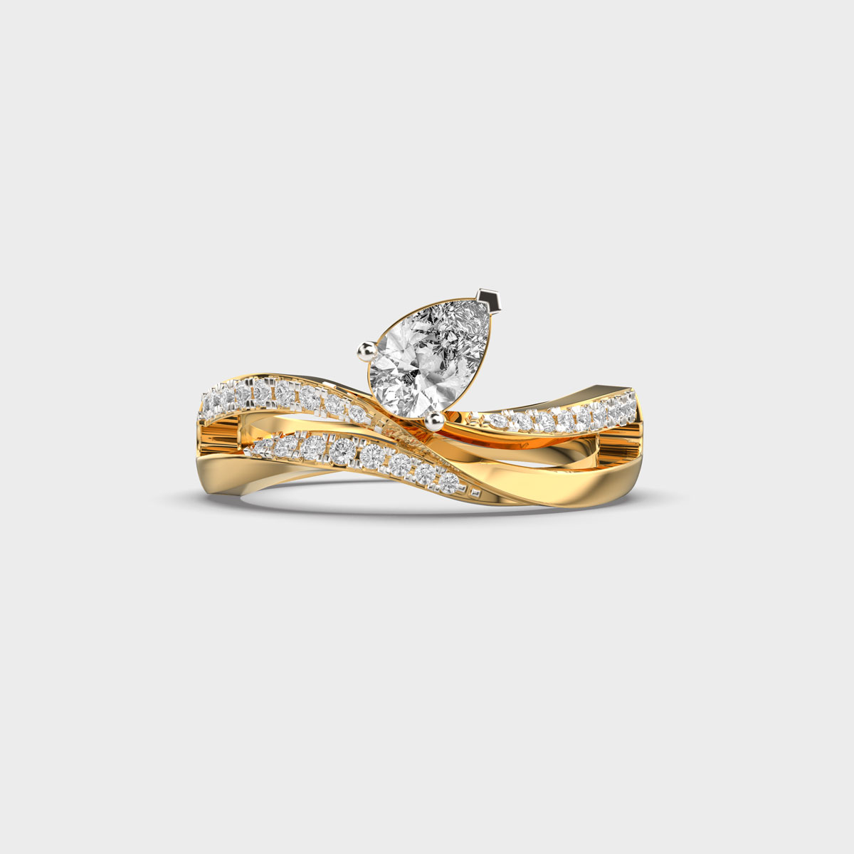 Victorious Love Pear Solitaire Diamond Ring
