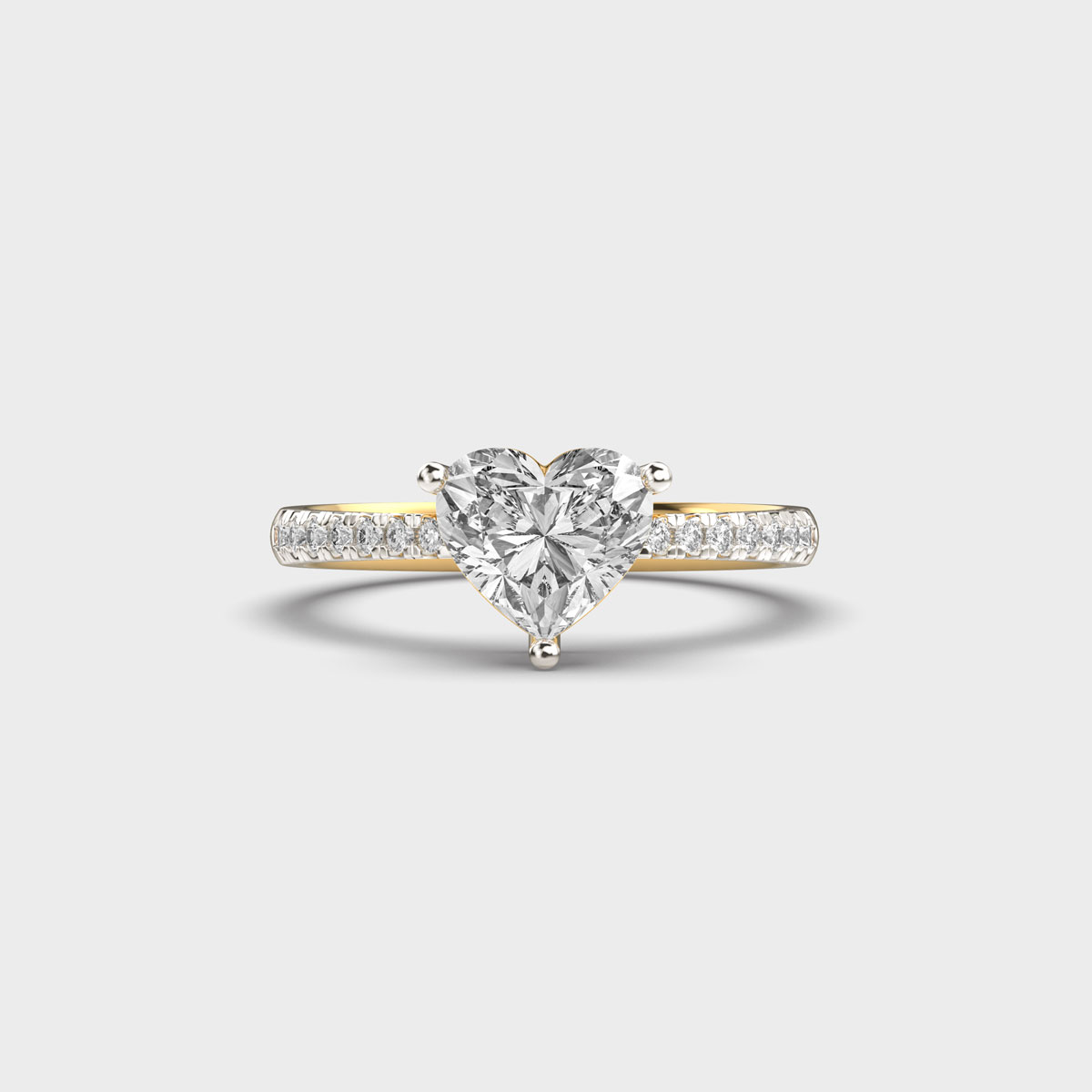 Hearts Pride Solitaire Diamond Band Ring