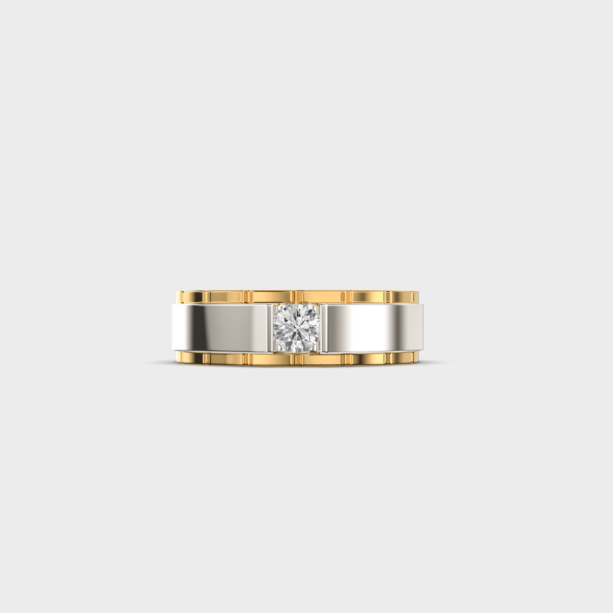 Twin Tone Luxe Diamond Band For Men