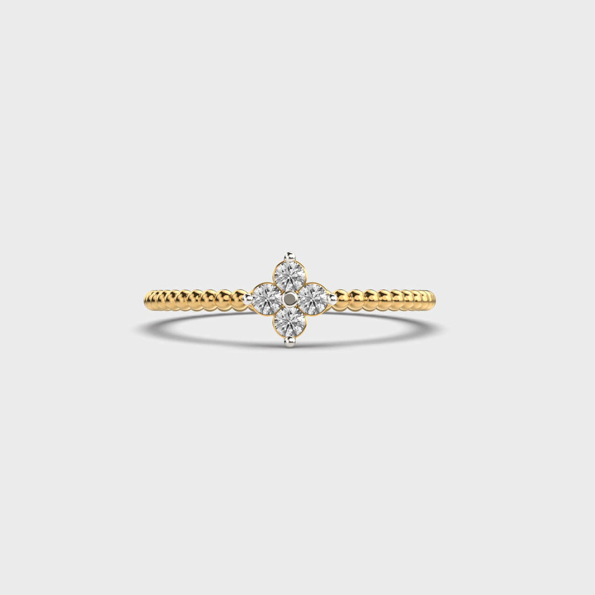 Simple Flower Diamond Ring