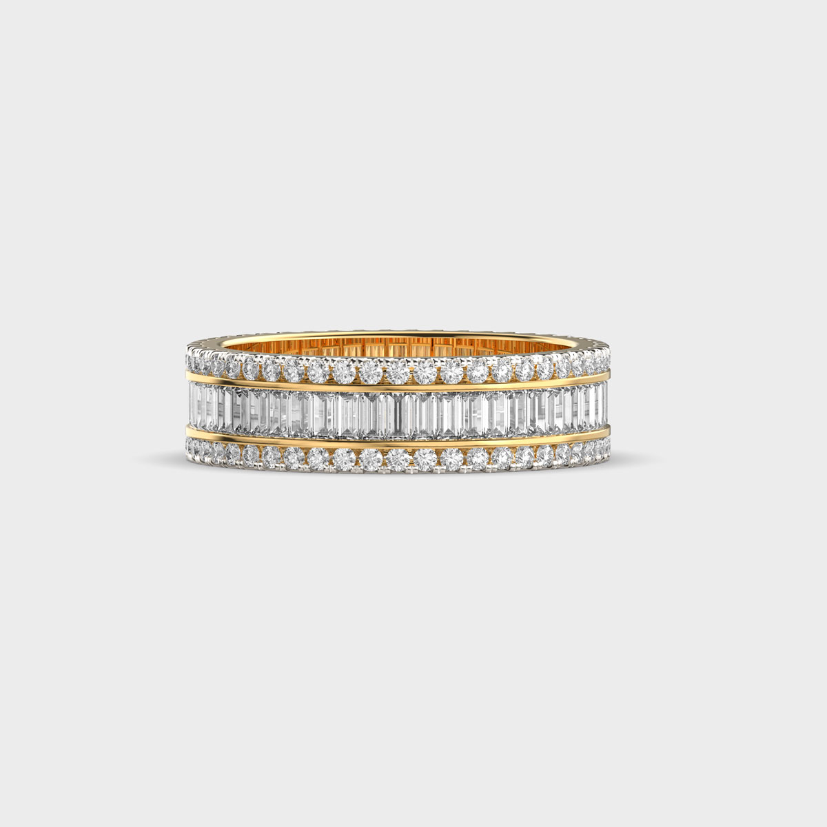 Three Band Stack Diamond Ring