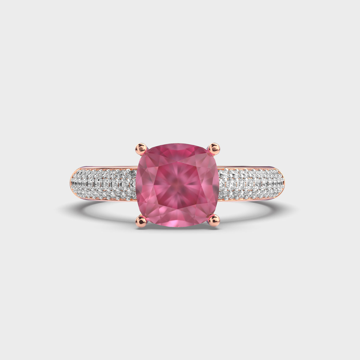 Sugar Plum Fairy Pink Stone Diamond Ring