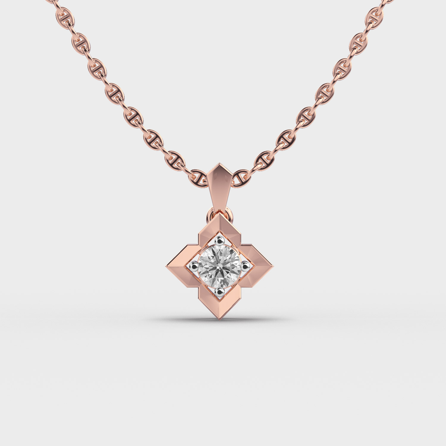 Blossom Round Diamond Pendant Without Chain