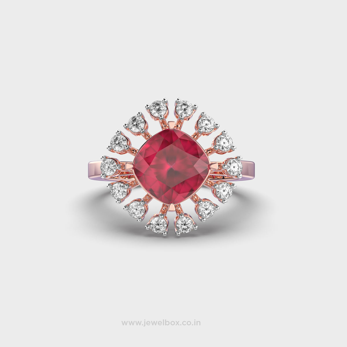 Royal Victorian Red Stone Diamond Ring
