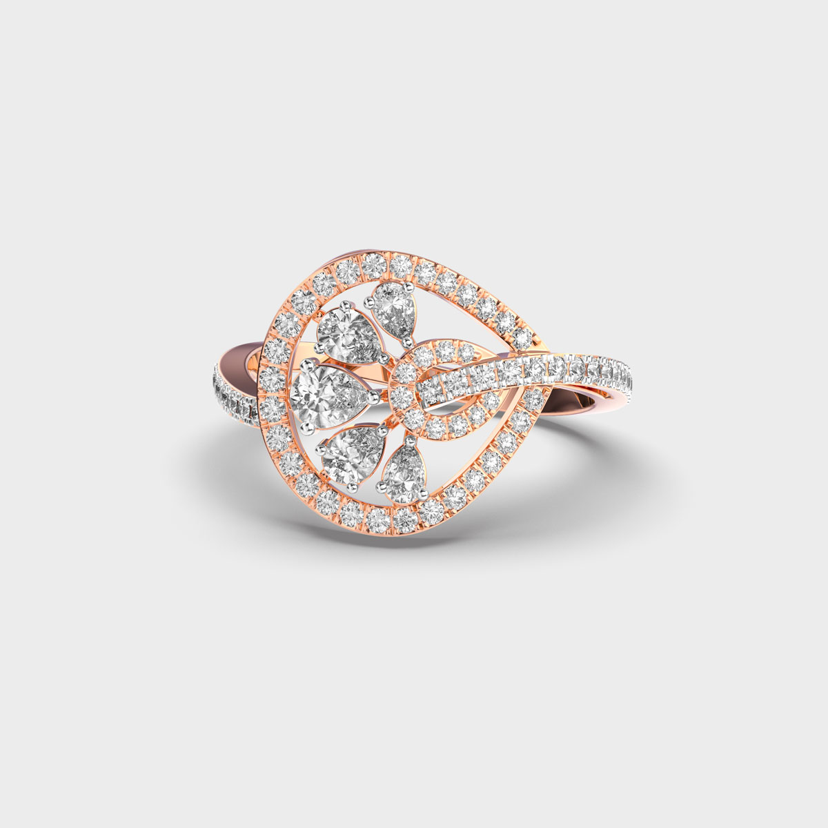 Peacock Fanfeather Diamond Ring