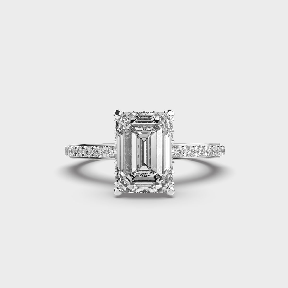 Sospiri Emerald Cut With Diamond Band