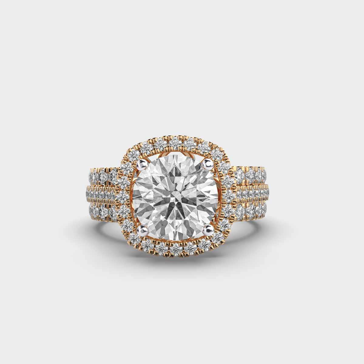 Double Ribboned Regal Solitaire Ring