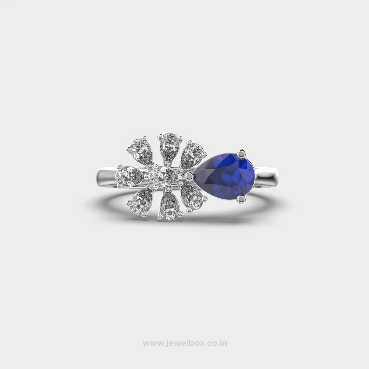 Alexandria Blue Stone Diamond Ring