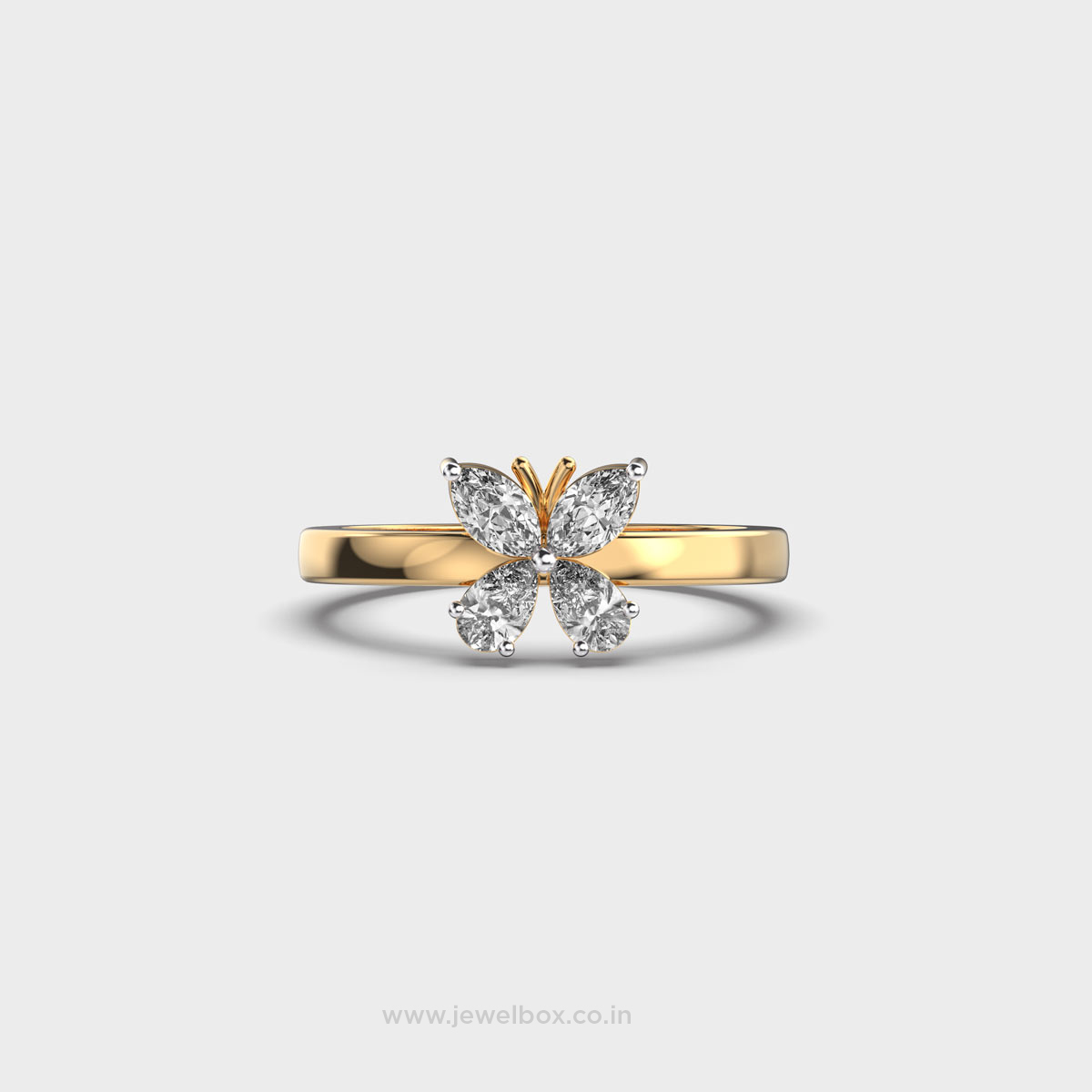 Butterfly Pear Cut Diamond Ring