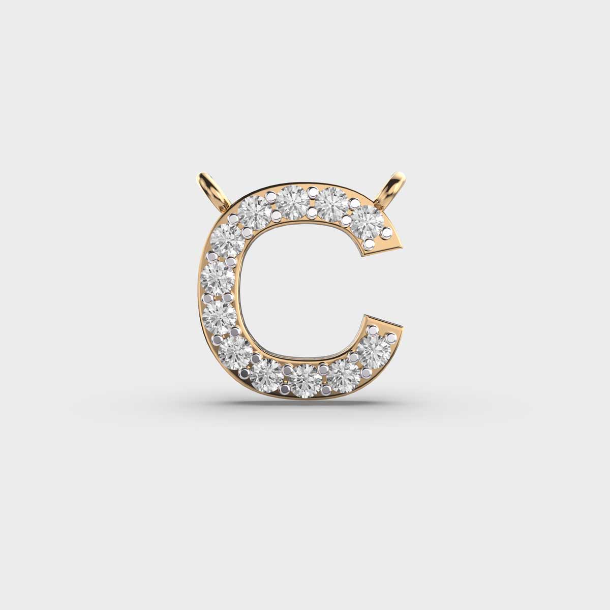 Charming 'C' Diamond Pendant (Without Chain)
